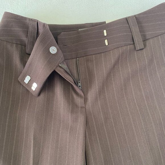 apt 9 The Maxwell Pant Brown Pinstripe Cropped Women’s Petite 4 Pants NWT - Picture 6 of 10